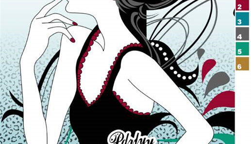 复古波点与蕾丝边装饰的服装印花素材,适用于女性内衣与连衣裙面料印花设计