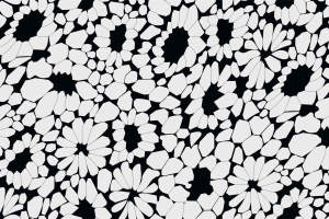 黑白几何碎花面料印花素材，适用于服装印花设计的高对比度花型图
