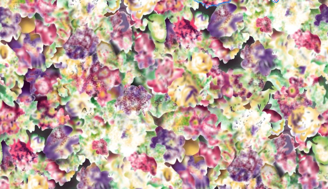 繁花叠影面料印花素材,适用于春夏服装印花设计