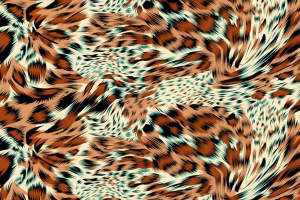 复古豹纹与斑点融合面料印花素材，适用于服装印花设计