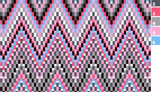 波浪几何像素风面料印花素材,适用于服装印花设计与数码印制