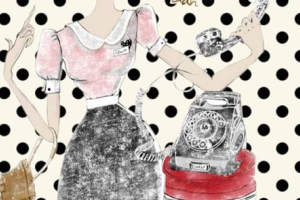 复古波点手绘风面料印花素材，适用于女装服装印花设计