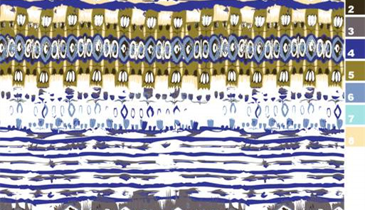 复古几何条纹面料印花素材,适用于服装印花设计与数码印染