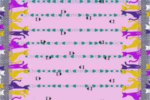 可爱猫咪主题面料印花素材，适用于儿童服装印花设计