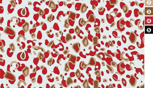 红棕抽象斑点面料印花素材,适用于春夏服装印花设计