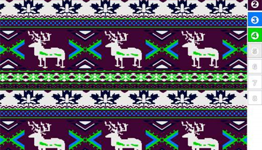 北欧风驯鹿几何图案面料印花素材,适用于秋冬服装印花设计