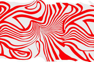 红白流线动感面料印花素材，适用于运动风服装印花设计