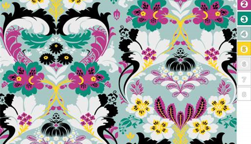 复古巴洛克风面料印花素材,适用于服装印花设计的高清对称花型图案