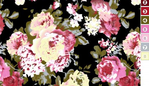 复古玫瑰花卉面料印花素材,适用于服装印花设计与数码印染