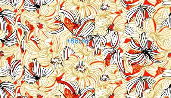 复古花卉线条风面料印花素材,适用于服装印花设计