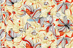 复古花卉线条风面料印花素材，适用于服装印花设计