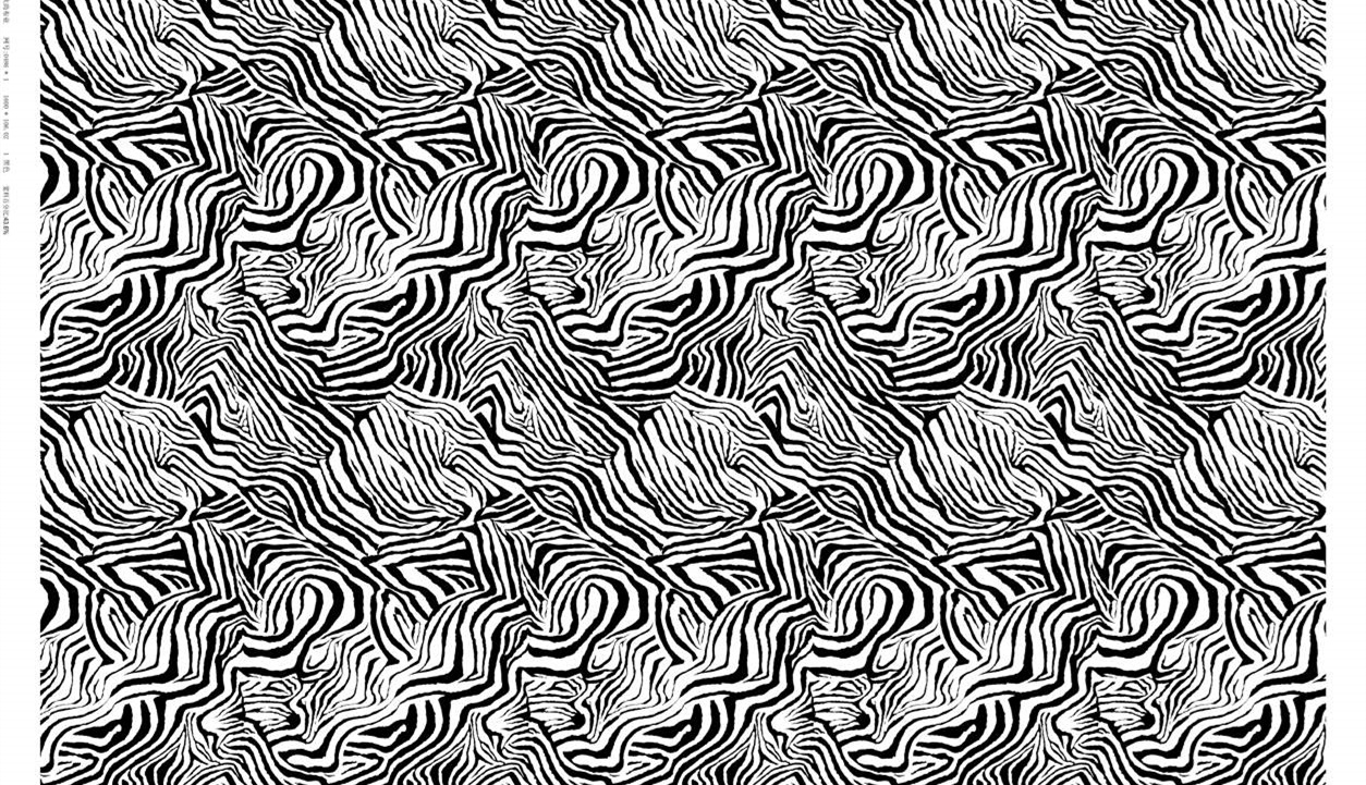 黑白波浪斑马纹面料印花素材,适用于服装印花设计与数码印染