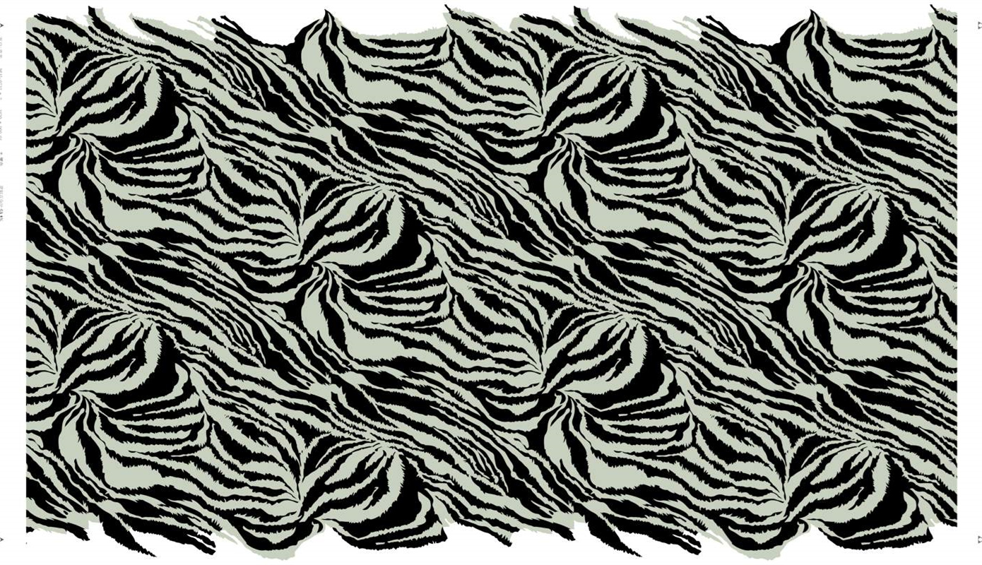 斑马纹波浪肌理面料印花素材,适用于时尚服装印花设计