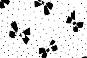 黑白波点蝴蝶结面料印花素材，简约时尚服装印花设计图