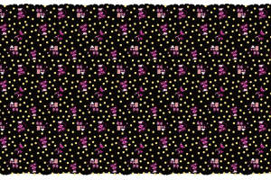 黑底紫黄波点卡通机器人面料印花素材，适用于潮牌服装印花设计