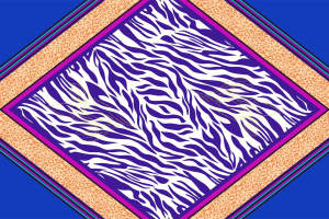 紫白斑马纹+豹纹边框面料印花素材，适用于时尚服装印花设计
