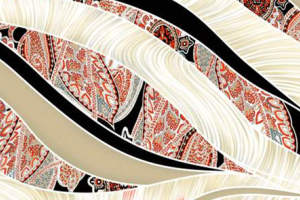 波浪层叠佩斯利纹面料印花素材，适用于高端服装印花设计