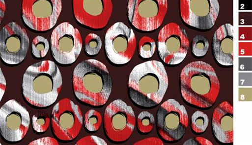 抽象几何圈纹面料印花素材,适用于服装印花设计与数码印染