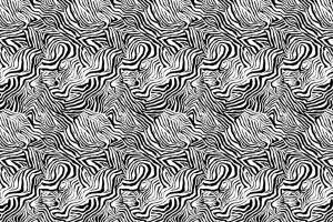 黑白波浪斑马纹面料印花素材，适用于服装印花设计与数码印染