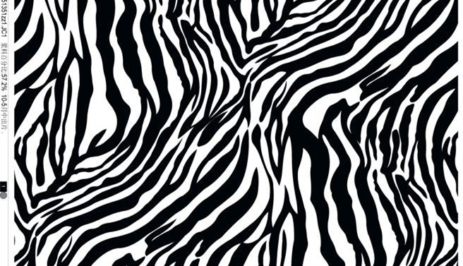 黑白斑马纹面料印花素材,适用于服装印花设计与时尚服饰开发