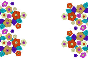 多彩手绘风花卉面料印花素材，适用于服装印花设计与数码印制