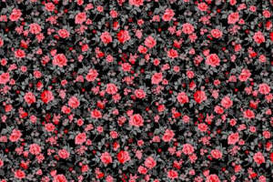 复古红玫瑰小碎花面料印花素材，适用于女装衬衫与连衣裙服装印花设计