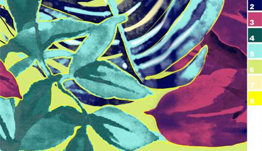 热带植物风面料印花素材,适用于夏季服装印花设计