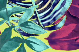 热带植物风面料印花素材，适用于夏季服装印花设计