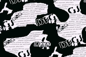 黑白抽象字母纹理面料印花素材，适用于潮牌服装印花设计