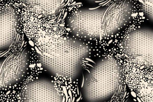 黑白抽象动感花型面料印花素材，适用于潮流服装印花设计