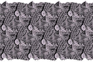 复古手绘风面料印花素材，适用于服装印花设计的高密度纹理图案