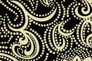 经典波点卷草纹面料印花素材，适用于高端服装印花设计