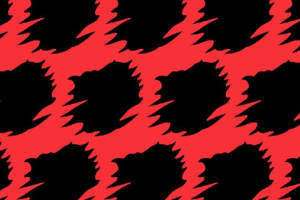 高对比红黑锯齿纹理面料印花素材，适用于潮牌服装印花设计