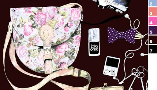 复古花卉面料印花素材图,适用于服装印花设计与手袋图案应用