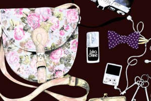 复古花卉面料印花素材图，适用于服装印花设计与手袋图案应用