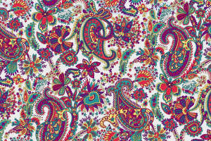 复古佩斯利花卉面料印花素材，适用于服装印花设计与数码印染