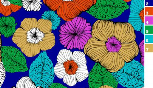 复古手绘风花卉面料印花素材,适用于服装印花设计与数码印制