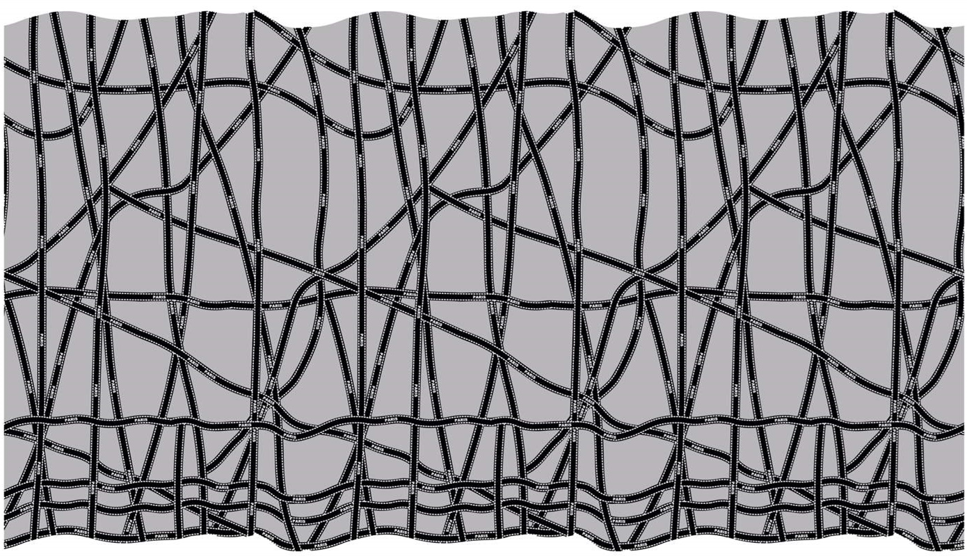 抽象交错线条面料印花素材,适用于现代简约风格服装印花设计