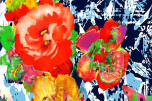 抽象花卉面料印花素材，适用于春夏服装印花设计