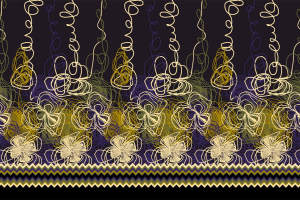 抽象线条花卉面料印花素材，适用于服装印花设计的高清花型图