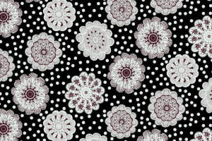 黑白波点蕾丝风面料印花素材，适用于服装印花设计与数码印染