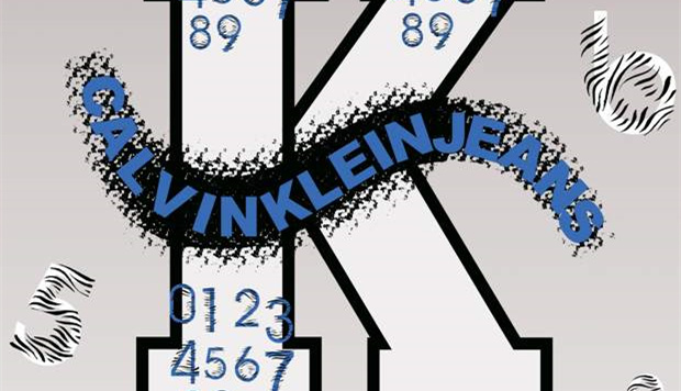 潮流字母与斑马纹融合的服装印花素材,适用于T恤与牛仔面料印花设计