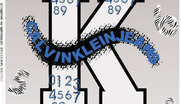 CK字母喷溅风面料印花素材,适用于潮流服装印花设计