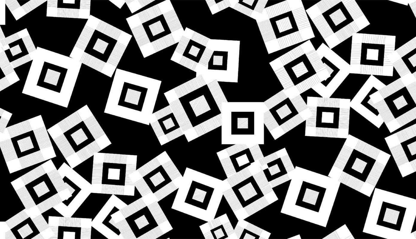 黑白几何方块面料印花素材,适用于现代简约服装印花设计