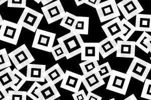 黑白几何方块面料印花素材，适用于现代简约服装印花设计