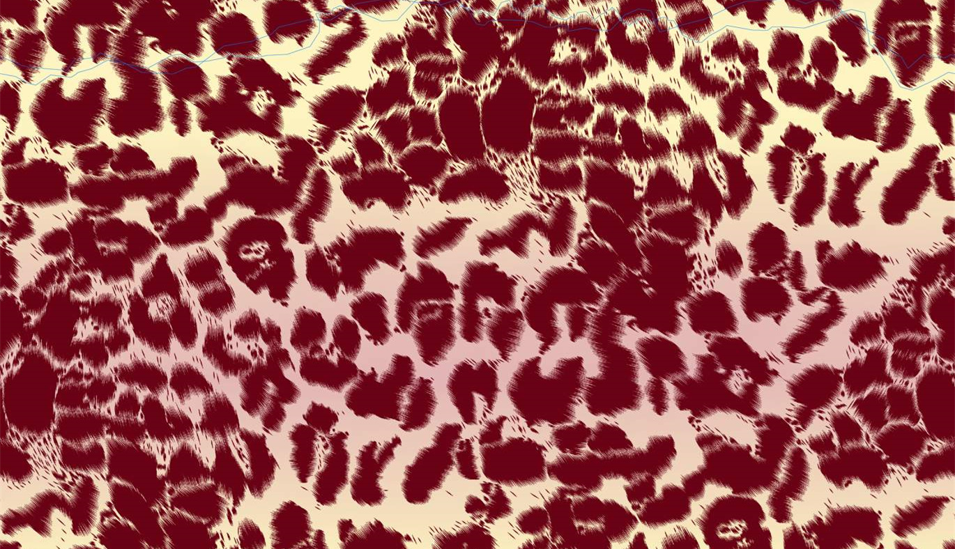 复古酒红豹纹面料印花素材,适用于服装印花设计与数码印染