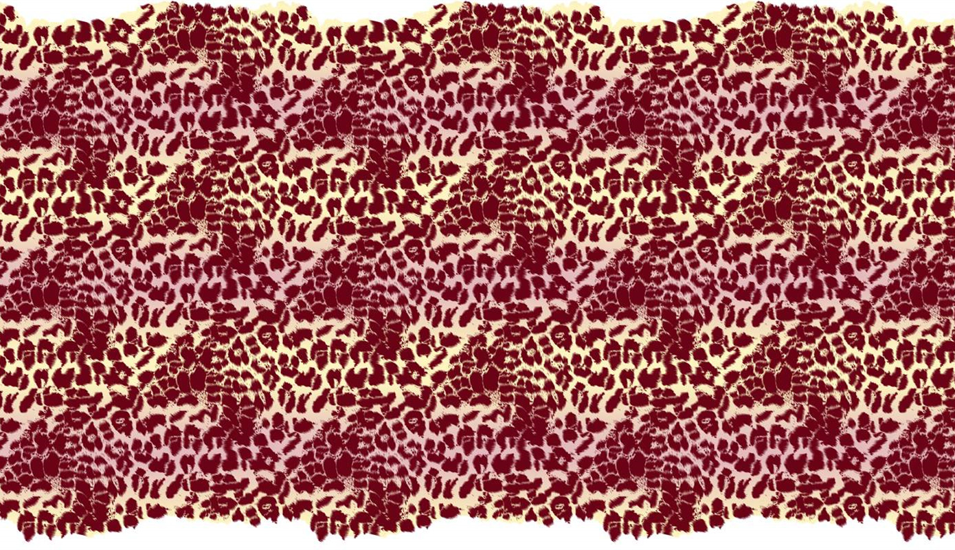 复古酒红渐变豹纹面料印花素材,适用于时尚服装印花设计
