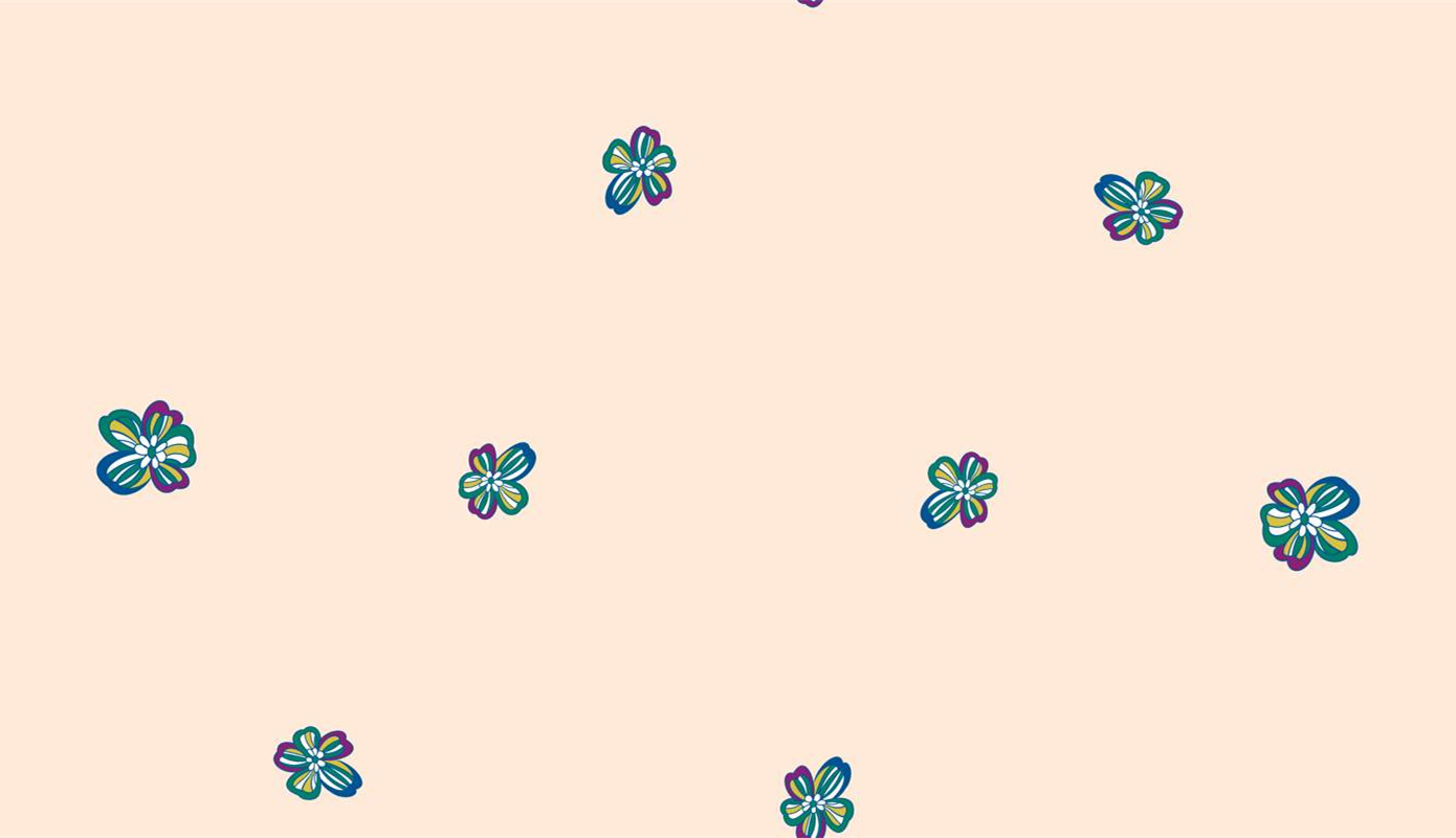 清新手绘风小花图案面料印花素材,适用于服装印花设计