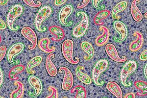 复古佩斯利花纹面料印花素材，适用于服装印花设计与数码印染