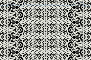 经典黑白几何花卉面料印花素材，适用于服装印花设计